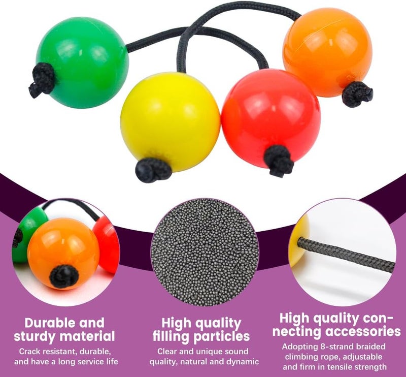 JeuRon Asalato Shakers 2 Pairs - African Kassa Kashaka Rhythm Balls | Percussion Musical Instrument Set with Gift Box (4 Colors) | Stress Relief Toy & Creative Gift for Kids & Adults - Image 5
